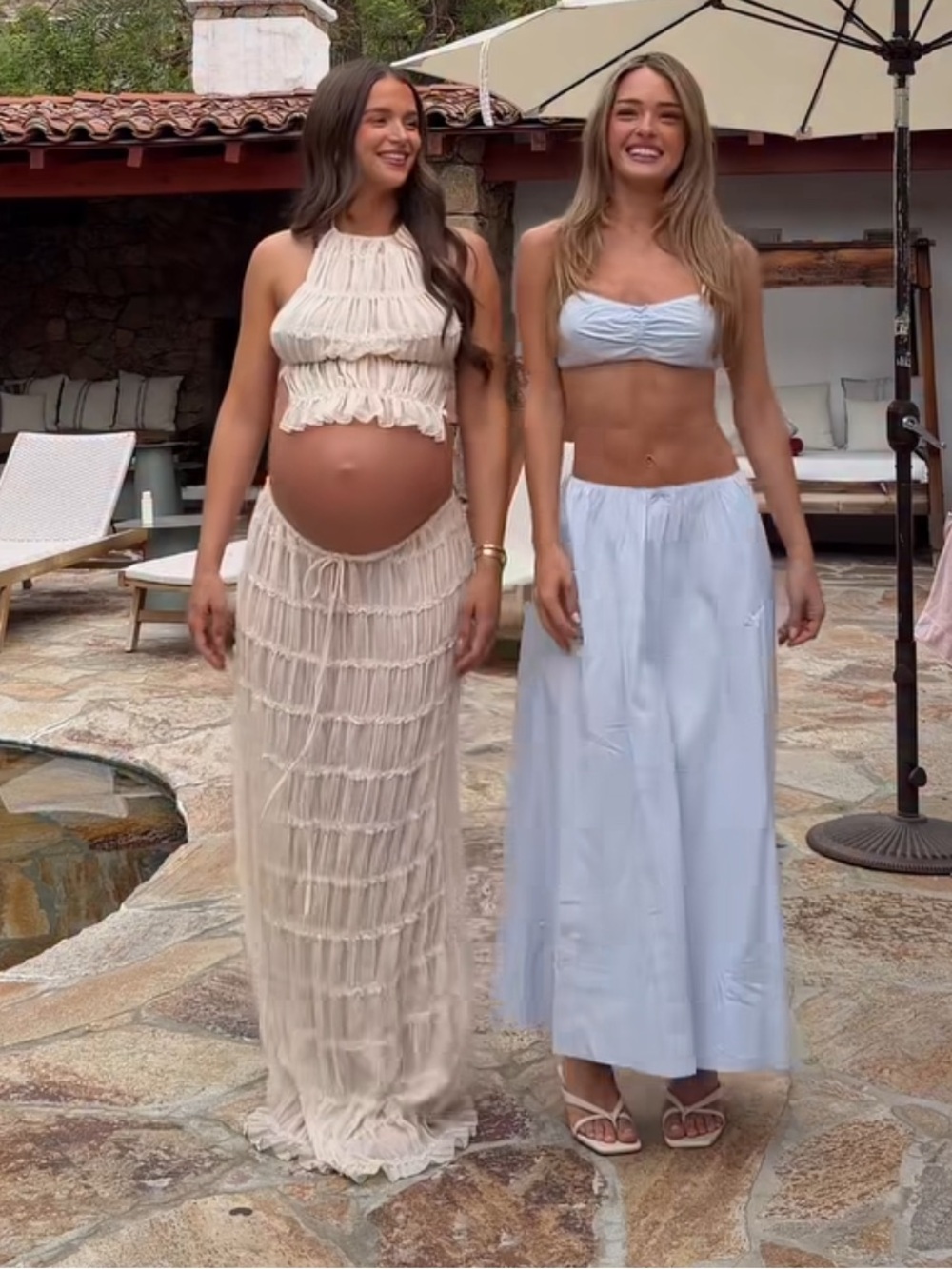Nia Revolve crop top and skirt set